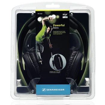 Sennheiser HD202 Ausines 3,5 mm Laidinis garso Izoliaciją Stereo Ausinės Gilus Baritonas Sporto Žaidimų Headset for Smartphones Muzika