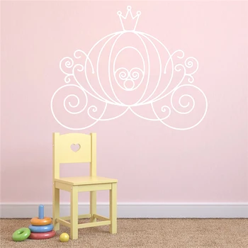 Sienos lipdukas Cinderellas Treneris Decal vaikai kambario dekoro Pink 