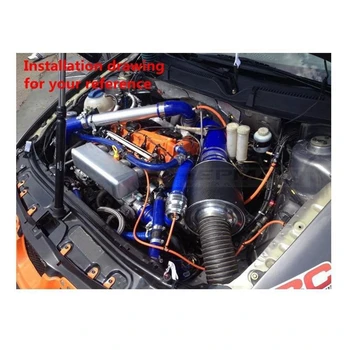Silikono Intercoole Turbo Radiatorių Įsiurbimo Žarna BMW E34 525i/525ix/520i/Euro M50 Variklis, 5-Serija (3pcs) EP-BMR006