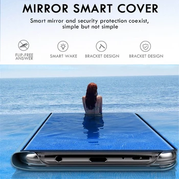 Smart Veidrodis Apversti Telefoną Atveju Xiaomi Redmi 9 Pastaba 9S 8 8A 8T 7, 7A 4X 6 5 EITI 5C Pro 10X A1 A2 CC9 9SE 9C 9A Padengti Coque