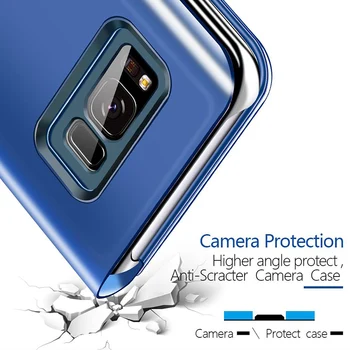 Smart Veidrodis, Flip Case For Samsung Galaxy S20 S21 S10 S8 S9 Plus S20FE S7 S6 Kraštas 20 Pastaba Ultra 10 Plius 8 9 10 Lite Telefono Dangtelį