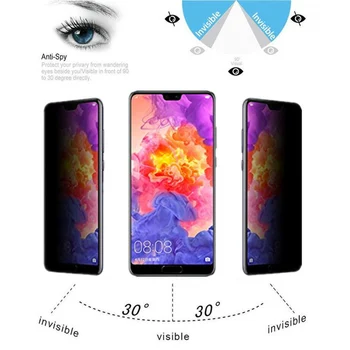 Stabdžių Peep spy Ekrano apsaugos Huawei Y5 2018 Y9 Y6 premjero Y7 2019 Privatumo Telefonas Stiklo Huawei Honor 10 Lite 7A Pro 7C