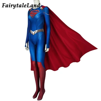 Supergirl 5 Sezonas Kostiumas 3D Spausdinimo Cosplay ištemptas Jumpsuit Kara Zor-El Danvers Seksualus Bodysuit Helovinas Zentai Bodysuit