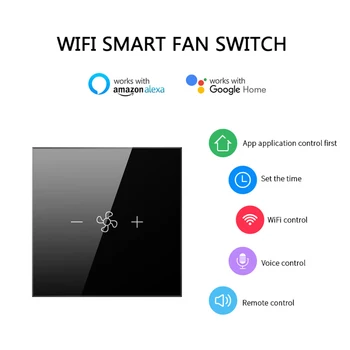 Tuya ES Smart Wifi Ventiliatorius Jungiklis Ventiliatorius Lempos Jungiklis Tuya Nuotolinio Įvairių Greičio Kontrolės Dirbti Su Alexa 