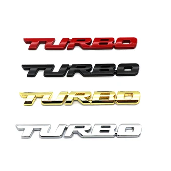 Universalus 3D Metalų Lydinio, Raidė Turbo Automobilį, Motociklą Logotipas Ženklelis Lipdukas Lipdukas Dekoras, Automobilių Kėbulo Galinis bagazines dangtis 3D Automobilių Lipdukas