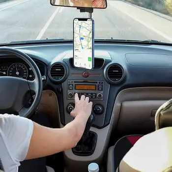 Untoom Automobilio galinio vaizdo Veidrodis, Telefono Laikiklis, Automobilinis 360 Laipsnių Besisukantis mobiliųjų Telefonų Turėtojas Stovėti GPS Universalus Automobilių Pagalvėlės Mount