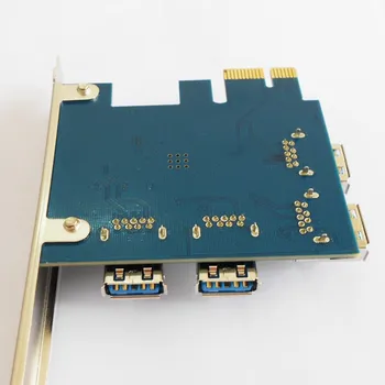 USB 3.0 PCI-E 1X 4 PCI-E 16X Lizdo Riser Card PCIE USB Adapteris 1 iki 4 PCIE Uosto Daugiklis, Antminer Bitcoin Miner Kasyba