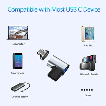 USB C Magnetinio Adapteris 24Pins C Tipo Jungtis PD 100W Greito Įkrovimo 10Gbp/s Konverteris iPad 