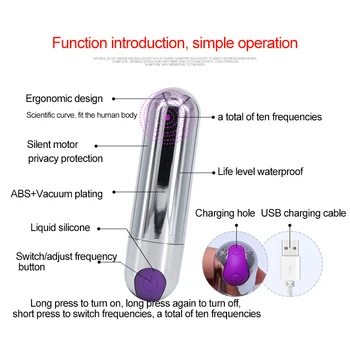 USB Įkrovimo Galingas Mini Vibratorius Kulka Moterų Klitorio Stimuliatorius Makšties G Spot Masturbacija Erotika Vibratoriai Suaugusiųjų Sekso Žaislai