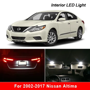 Už 2002-2017 Nissan Altima Baltos spalvos automobilių reikmenys Canbus Klaidų, LED Interjero Šviesos Rinkinys Žemėlapis Dome Licenciją Plokštelės Šviesos