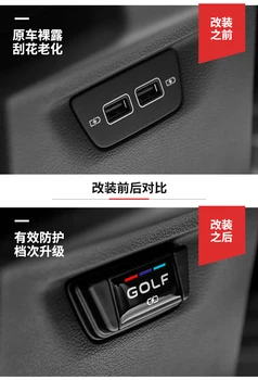 Už 2021 Volkswagen golf8 taisomos specialius galinio USB padengti MK8 golfo 8 interjero įkrovimo lizdas dulkėms apdaila, automobilių reikmenys