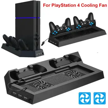 Už PS4 Vertikalus Stovas Su Aušinimo Ventiliatoriaus Aušintuvas Dual Controller Įkroviklio Įkrovimo Stotis Slim SONY Playstation 4