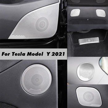 Už Tesla Model Y 2021 Vidaus Apdailos Automobilių Garso Garsiakalbio Dangtelio Lipdukas Durų Garsiakalbio Dangtelį Po Sėdyne Išleidimo Angos Apdaila