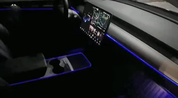 Už Tesla Modelis 3 modelis Y 2021 Papuošti inter lempos touch kontrolės inter automobilių, Aplinkos Šviesos Centre ramstis ragų padengti app kontrolės