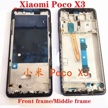 Už Xiaomi Poco X3 Priekinis LCD Būsto Viduryje Faceplate Rėmo Bezel atsarginės Dalys