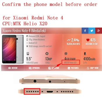 Už Xiaomi Redmi 4 Pastaba mtk gel x20 Ausinių Lizdas Modelis Ausinės Garso Ausinių Lizdas, Pakeitimas, Remontas, Dalys