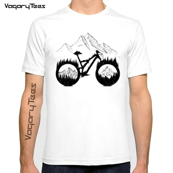 Vagarytees Dviračiai Enduro Kalnuose, Print t shirt Vasarą Vyrams trumpomis Rankovėmis Kūrybiškumą Dviračiai Spausdinti Atsitiktinis Hip-Hop marškinėlius