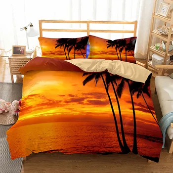Vaizdingas antklode padengti užvalkalas patalynė 3d beach patalynės komplektas didelis king size lova, dvigulė lova namų tekstilė
