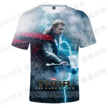 Vasaros Marvel Keršytojas Thor 3D Marškinėliai Vyrams, Moterims, Vaikams, Mados Trumpas Rankovės Berniukas mergaitė Vaikai Atspausdintas T-shirt Viršūnes Kietas Tee