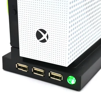 Vertikalus Stovas su Dviguba Aušinimo Ventiliatorius skirtas Xbox vieną S/Slim Žaidimų Konsolę, 3 USB Hub Vertial Aušinimo Pagrindas/Doko Savininkas HUB