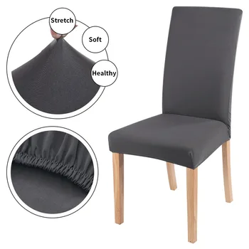 Vientisos Spalvos Elastinga Kėdė Padengti Ruožas Spandex Anti-purvinas Kėdžių dangose Baltos, Valgomasis, Virtuvė Vestuvių Puotą Viešbutyje