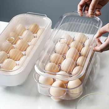 Virtuvės Kiaušinių Laikymo Dėžutė Kiaušinių Dėklas konteineriai Namų Šaldytuvo 16 Tinklų Kiaušinių laikiklį stovo Balionėlis Sandariai Šviežių organizatorius NAUJAS