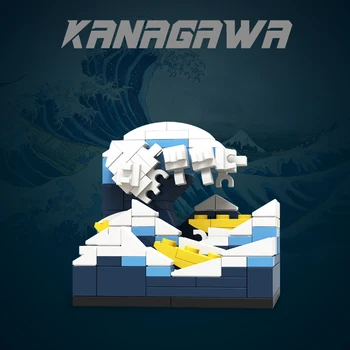 Visame Pasaulyje Žinomų Japonijos Hokusai Puikus Naršyti Bangos Blokai Žaislas Labai Kanagawa Modelis Plytų Blokuoti Žaislai Fuyue 36