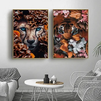 Visiškai Apvalios Džiunglių TigerFace Gėlės Leopard 