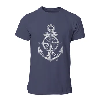 Vyriški T-shirt Nautica Medvilnės Derliaus Kawaii Plius Dydis Drabužių 69236