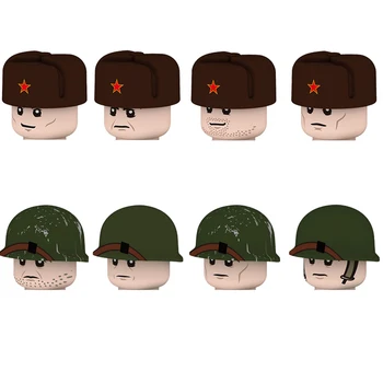WW2 Sovietų Sąjungos Armijos Karių Skaičiai Blokai Amerikos Pėstininkų Šalmas Ginklų Priedai Plytos Žaislas Vaikams, Dovana