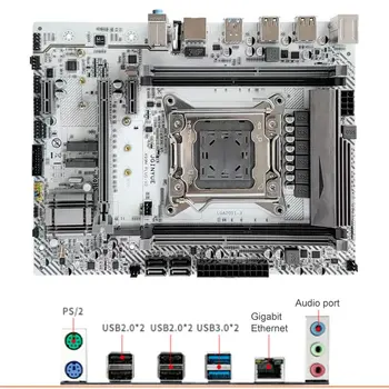 X99 plokštė LGA2011-3 V3, V4 su dviguba M. 2 NVME lizdą Parama, keturių kanalų DDR4 ECC/NON-ECC RAM E5 2678 V3 E5 2620 2650