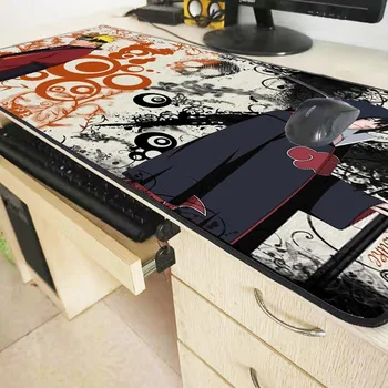 XGZ Uchiha Sasuke Anime Žaidimų Klaviatūra, Pele, Padėklas Kompiuteriui trinkelėmis Žaidimą Big Mat Užraktas Krašto Nešiojamas PC Gamer XXL