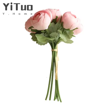 YiTuo 1 Set Turas Lotus Dirbtinės Gėlės, Saldainiai Spalva Namų Puošybai Augalų Vertus Vestuvių Puokštė Gėlių GF16396