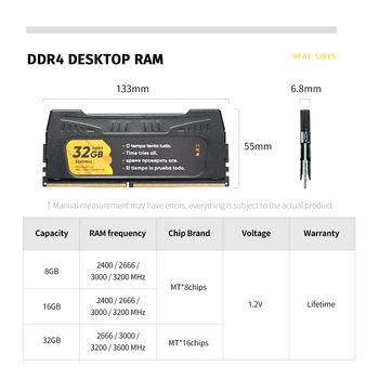 ZENFAST DDR4 4GB 8GB 16GB Memoria Ram 2133 2400 2666 MHz Atminties Darbalaukio Dimm Su Šilumos Kriaukle
