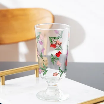 Įdomu, 280ml Romantiška Iris Rose Snifter Multi-Purpose Vyno Stiklo Viduje Pačios Taurės, Kokteilių Kokso Sulčių Goblet Dovana Vyno Rinkinys