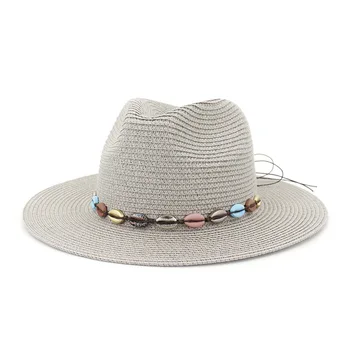 šiaudų skrybėlę vasarą, pavasarį chaki baltas juodas diržas grupė moterų skrybėlės apsaugos nuo saulės atsitiktinis paplūdimio kelionės džiazo rankų darbo kepurės skrybėlės moterims