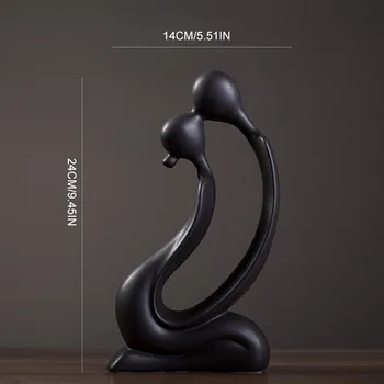 Šiuolaikinio Abstraktaus Black Žmogaus Skulptūra, Statula Dervos Juvelyrikos Namų Puošybai Aksesuarai Dovanos Geometrijos Keramikos Pora Skulptūrų