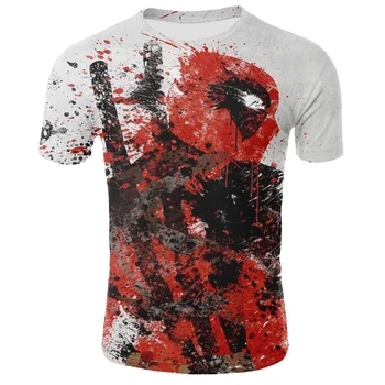 2021 Naujas Amerikos Anime Deadpool 3D Spausdinimo T-marškinėliai, Dydį, Vyrų ir Moterų Laisvalaikio vyriški Marškinėliai Įdomus Atsitiktinis marškinėliai
