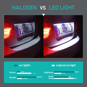 2VNT Automobilio LED Skaičius Licenciją Plokštelės Šviesos Audi A4 A6 C6 A3 S3 S4 B6 B7 S6 A8 S8 Rs4 Rs6 Q7 Išoriniai Priedai
