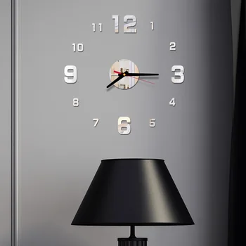 3D Veidrodis Skaičius Sieninis Laikrodis Lipdukai 40cm Modernus Dizainas 
