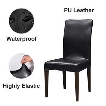 Atsparus vandeniui Kėdė Padengti Kambarį PU Oda, Universalus Akcentas Kėdė Apima Labai Elastinga Sėdynė Padengti Valgomasis Kėdės