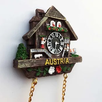 Austrija Gegutė Laikrodis Kelionės Suvenyras, Šaldytuvo Magnetas Cartoon Formos Šaldytuvas Magnetiniai Lipdukai, Dovana, Žaislai Vaikams