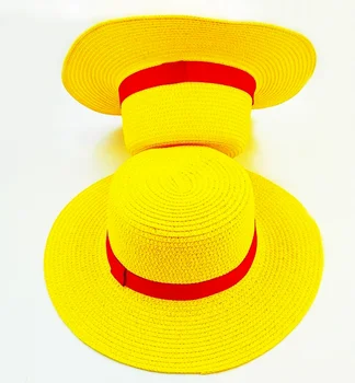 Chapeau de paille luffy vasaros skrybėlės moterims vyrų paplūdimio apsauga nuo saulės, šiaudų skrybėlę sombreros sol chapeau paille platus kraštų bžūp