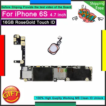 IPhone 6S Plokštė 16GB RoseGold Touch ID Home Mygtuką Atrakinti Originalus Mainboard Geras Darbo Logika Valdybos Išbandyti Funkcijų