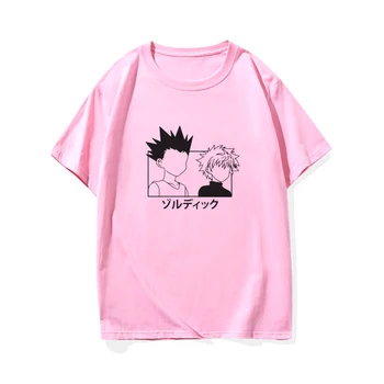 Janpanese Anime Hunter X Hunter Marškinėliai Vyrams Medvilnės Vasaros Grafinis Tees Unisex Killua Zoldyck Gon Atspausdintas T-shirt Vasaros Viršūnes