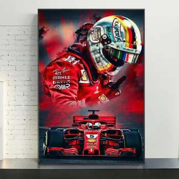 Konkurencijos žaidėjas Lewisas Hamiltonas F1 Plakatas lenktynininkas Valtteri Bottas Drobės Tapybos Sienos paveiksl Kambarį Dekoro