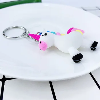Naujas animacijos PVC minkštos medžiagos, klijai vienaragis klavišą sagtis pakabukas mergina maišą automobilio raktų pakabukas vaikų žaisluose ir mažų Dovanėlių