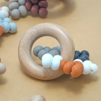 Naujas Dizainas netoksiškas Kramtyti Jutimo Molars Žaislas Medžio Žiedas Silikoninis Kūdikių Teether Fashionble vientisos Spalvos Vaikų Produktai