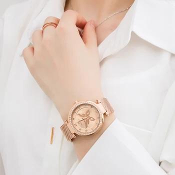 NAVIFORCE Mados Aukso Moterų Drugelis Žiūrėti Prabangos Prekės Kvarcinis Laikrodis Elegantiškas Mergina Dovanų Moterų Laikrodis Relogio Feminino 2021