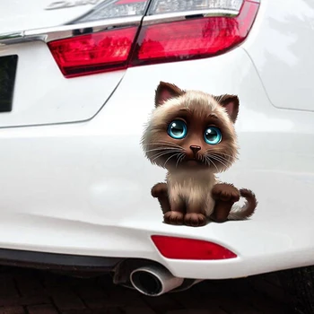 15*18CM Automobilių 3D Stereo Anime Juokinga Asmenybė Kačiukas Lipdukas Automobilio Lipdukas Stilius Cute Kačių Kino Šuns Leteną Automobilių Lipdukas